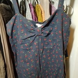 XL tank top blue with cherries